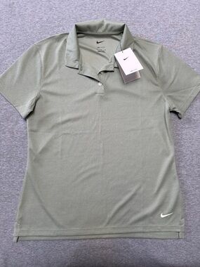 Nike Women's Olive Green Short-Sleeve Dri-FIT Polo